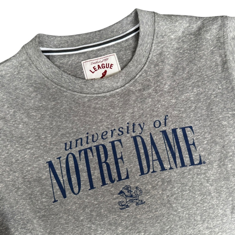 League‎ Notre Dame Fighting Irish Heather Gray Crewneck Sweatshirt Medium NCAA